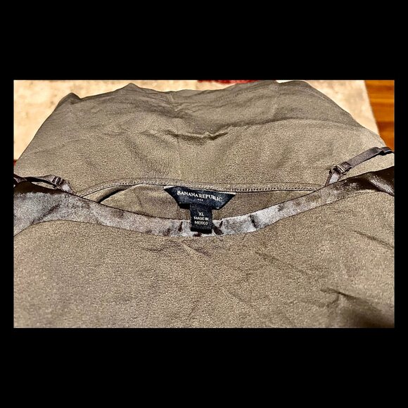 Banana Republic Womens Gray Brown Satin Trim Cami Tank Top XL - Picture 3 of 3